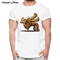 2020 Summer Super Cute Bear Hug Design T Shirt MenS Funny Animal Graphics Printed Tops Hipster Tees