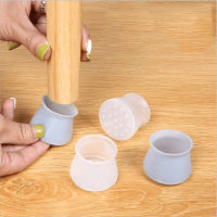 Non-Slip Silicone Chair Leg Caps Feet Bottom Cover Pads Furniture Table Wood Floor Protectors Transparent Round Cups Silica gel