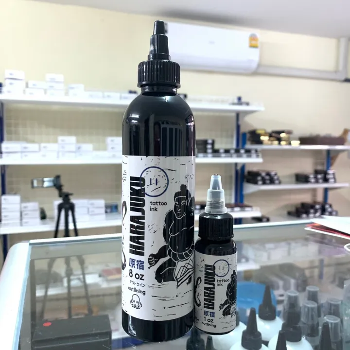 harajuku-tattoo-ink-black-color-out-line-8oz-หมึกสักลายฮาราจูกุ-นสักลงเส้น