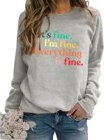 Walmart wish casual sweatshirt letter print autumn and winter new pullover round neck hoodie womens style