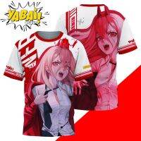 2023 Customized Fashion Yabaii Chainsaw Man Makima Power Full Bleed Anime T-Shirt Premium Shirt Round Neck Chainsawman，Contact the seller for personalized customization