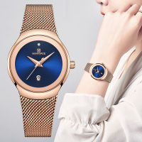 Top Brand NAVIFORCE Women Simple Watches Female Luxury Quartz Calendar Watch Ladies Classic Fashion Rose Gold Blue Wristwatch