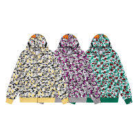 เสื้อสเวตเตอร์มีฮู้ด Bape ซิปเต็มบนท้องถนนฮิปฮอป