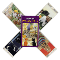 ไพ่ทาโรต์ขนาดเล็กของ Pagan Cats Cards A 78 English Visions Divination Edition Deck Borad Games-Sediue