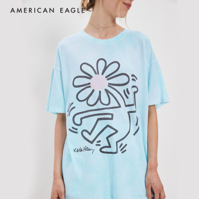 American Eagle Oversized Keith Haring Graphic Tee เสื้อยืด ผู้หญิง กราฟฟิค โอเวอร์ไซส์ (NWTS 037-8837-900)