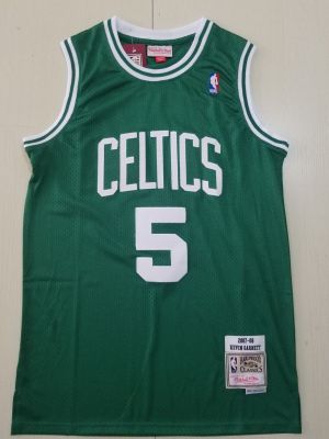 Ready Stock High Quality Mens 5 Kevin Garnett Boston Celtics Mitchell Ness Hardwood Classics 2007-08 Swingman Jersey - Green