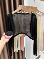 original Uniqlo New Fashion Ice silk mesh cardigan women summer with skirt short sun protection shawl blouse with lace waistcoat thin