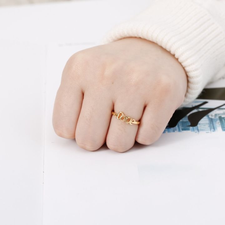 wish-han-edition-การขายผู้ผลิตขายส่งแหวนทองคำขนาดเล็กมีตัวอักษรแบบเรียบง่าย