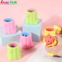 LS【ready Stock】Tree Stump Evil Squirrel Cup Squeeze Toys Funny Telescopic Head Decompression Squishes Toys Prank Props For Gifts1【cod】