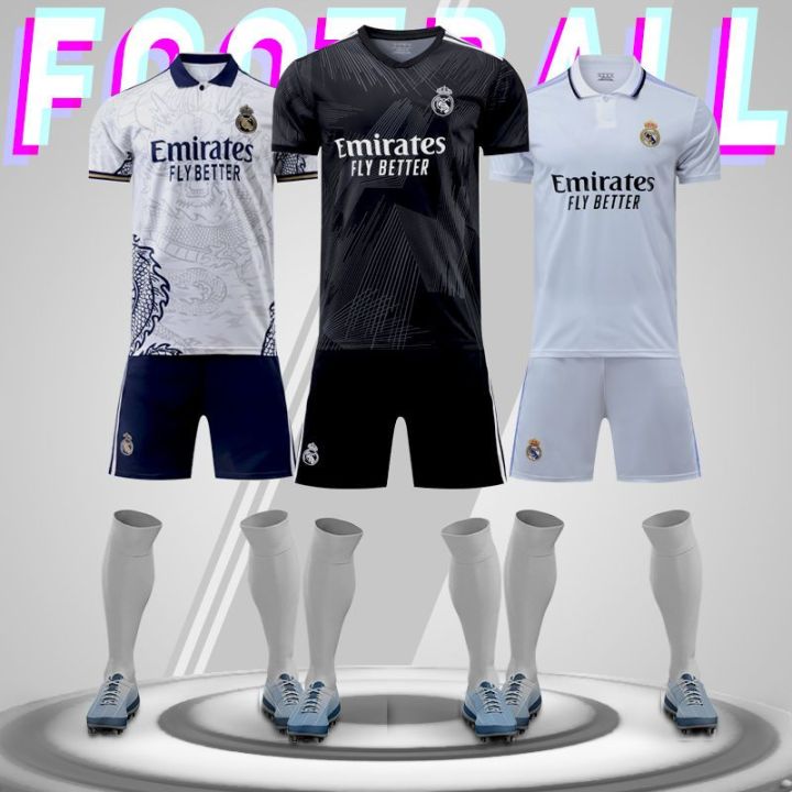 23-24 Real Madrid Jersey Black Dragon Special Edition Fans Issue Short  Sleeve Breathable Quick-Drying Custom Jersey