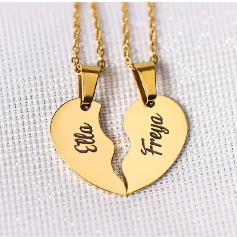 Bridesmaid Gifts Personalized Heart Necklace Engraved Heart Necklace M –  UrWeddingGifts