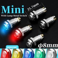 8mm Waterproof Metal Push Button Switch LED Light Self-locking/Latching Self-reset/Momentary 3V 6V 12V 24V 36V 48V 110V 220V