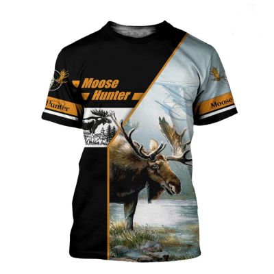 Newest Deer Hunting T-shirts 3D Graphics Stitching design Pullovers Tops Casual Harajuku T-shirt Unisex Tees Men Clothing