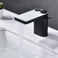 ?Dream Best? Bathroom LED Digital Basin Faucet Black Water Power Basin Mixer Brass Chrome Plated Temperate Display Faucets Smart Water Taps