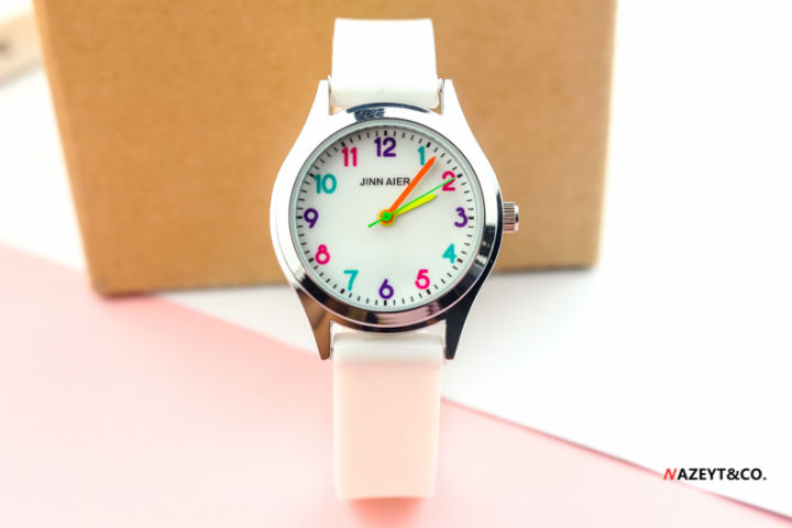 นาฬิกาควอทซ์ดิจิตอลสำหรับเด็กสีลูกอม0000ซิลิโคนบางหลากสี