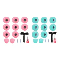 8 Piece Skate Wheel Set with Toe Plugs, 58Mm X 32Mm, 82A Outdoor/Indoor Skate Wheel