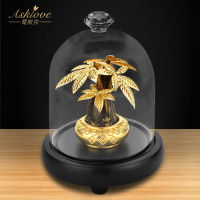 Asklove Fortune Tree Collect Wealth Ornament 24K Gold Foil Crafts Fengshui decor Lucky Money Tree Bonsai Home Office Decoration