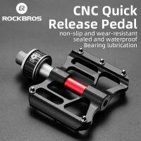 ROCKBROS จักรยาน Pedales Quick Release CNC Rainproof Seal แบริ่ง8.2ซม. กว้างลื่น Chrome โมลิบดีนัมจักรยานเหยียบ