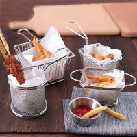 Fryer Basket Net Screen French Fry Frame Square Filter Net Encrypt Colander Strainer Frying Basket Stainless Steel Accessories