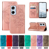 Tecno POP 6 Pro Case, WindCase Butterfly Embossed PU Leather Flip Wallet Card Slots with Hand Strap, Stand Protective Cover for Tecno POP 6 Pro