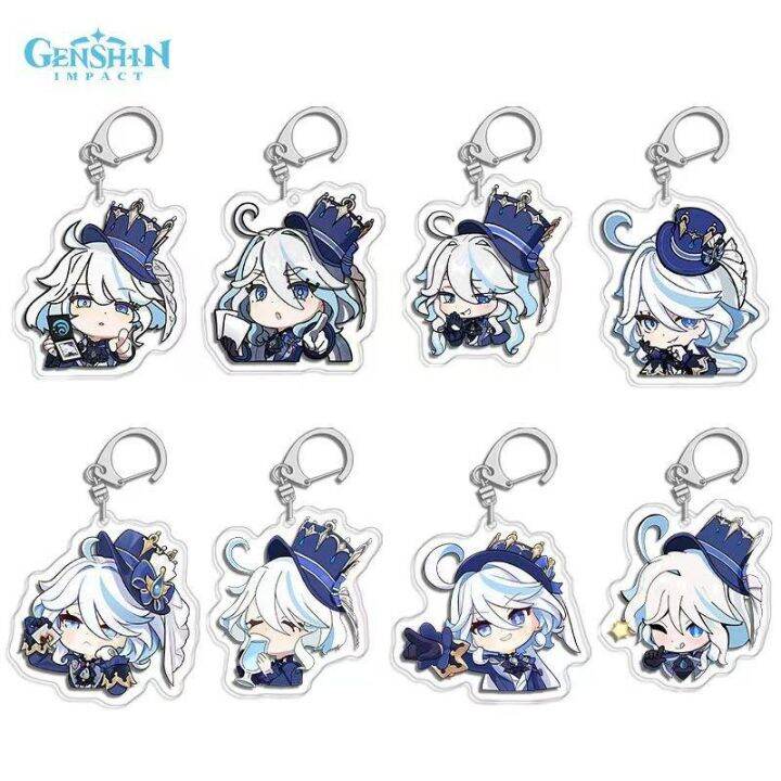 New Game Genshin Impact Cute Cartoon Character Acrylic Keychain ...