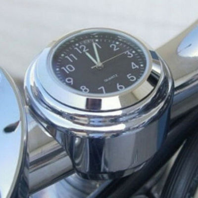 78 Universal Chrome รถจักรยานยนต์ Waterproof Handlebar Mount Clock สีดำ