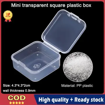 50pcs Mini Boxes Square Clear Plastic Jewelry Storage Case Container  Packaging Box for Earring Ring Beads Collecting Small Items