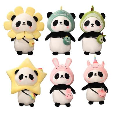 Cute Panda Plush 11.8inch Adorable Panda Animal Plushies Comfortable Plush Toys Soft Pillow Toy Gifts Cute Stuffed Toy Simulation Stuffed Plushies Panda Doll With Cute Headgear suitable