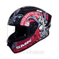 NSP หมวกกันน็อค SMK STELLAR SAMURAI GL263 GREY/RED หมวกกันน็อก  หมวกนิรภัย