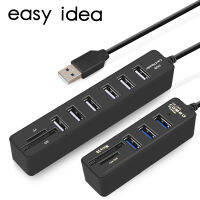 จุดรวมยูเอสบีขนาดเล็ก2.0 Usb 2.0ตัวแยก Usb Hub ฮับ3พอร์ตพร้อม Tf การ์ดรีดเดอร์ Sd 6พอร์ต2.0อะแดปเตอร์ Hab สำหรับอุปกรณ์เสริมสำหรับ Pc