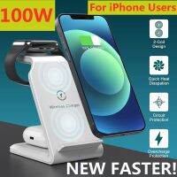 ZZOOI 3 in 1 100W Fast Wireless Charger  Charging Dock Station For iPhone 14 13 12 11 Pro MAX XR X Apple Watch 8 7 6 SE AirPods Pro