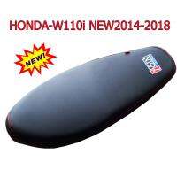 เบาะแต่ง เบาะปาด เบาะรถมอเตอร์ไซด์สำหรับ HONDA-W110 i NEW ปี2014-2018 รุ่นท่อออกข้าง หนังด้าน ด้ายแดง งานเทพ