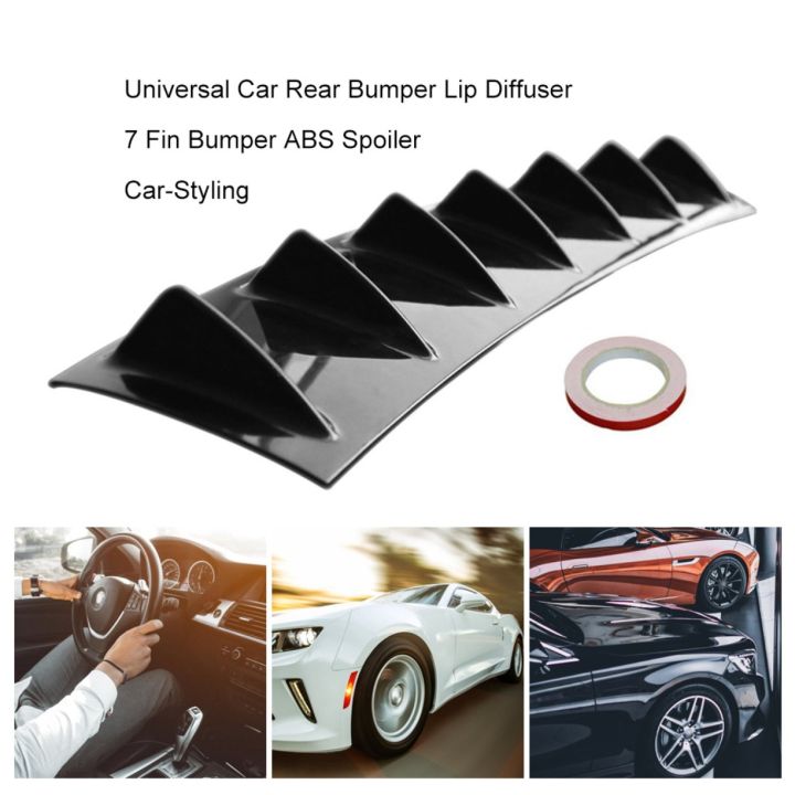 ราคาถูก-universal-car-rear-bumper-lip-diffuser-7-fin-bumper-abs-spoiler-car-styling