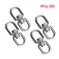 4 PCS M6 Stainless Steel Double Ended Swivel Eye Hook  Eye to Eye Swivel Shackle Ring Connector Hardware Double Ended Swivel Hook