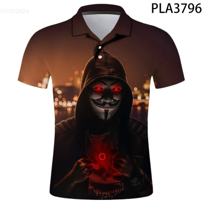 Style Summer 2023 NEW Men Polo Homme Camisas Fashion Mask01 Summer Harajuku 3D Printed Ropa De Hombre Streetwear Casual Short Sleeve Cool RopaNew product，Canbe customization high-quality