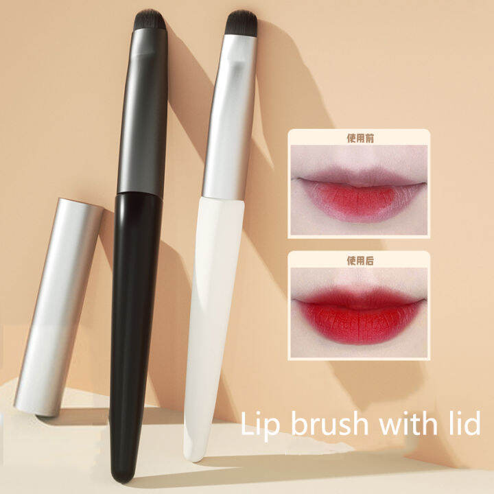 Portable Lips Brush Cosmetic Lipstick Lip Gloss Brush Concealer Makeup Brush With Protect Cap