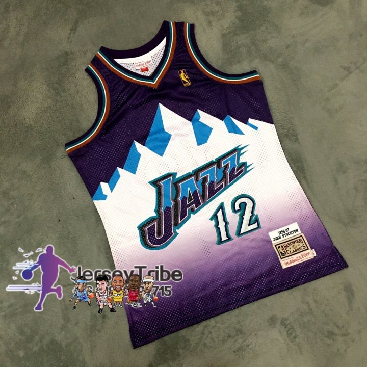 John Stockton Jersey  Utah Jazz Mitchell & Ness 1996 Throwback - White