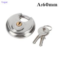 ?【Lowest price】Tirgat 1pcs 60/70mm Cool Duty สแตนเลสกลมแผ่นจัดเก็บข้อมูล Pad LOCK padlock