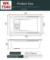 อ่างล้างหน้าผักขนาดใหญ่ช่องเดียว304ห้องครัวอ่างเหล็กสแตนเลสอ่างล้างมือเซรามิคแฮนเมดของใช้ในครัวเรือน