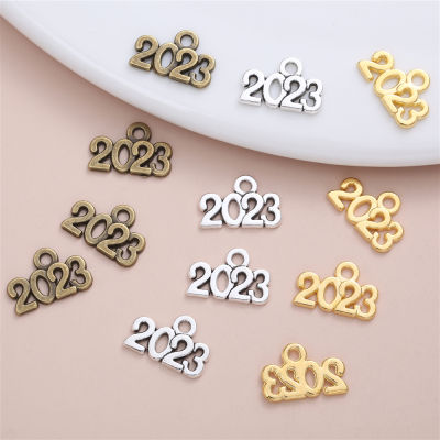 40PCS Delicate Lovly 2023 Number Vintage Charm Accessories for Girly Personalized Jewelry Making DIY Pendant Necklace