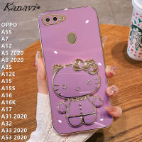 Kanavi เคสโทรศัพท์แฟชั่นสำหรับ OPPO A5S A7 A12 A5 A9 2020 A3S A12E A15 A15S A16 A16K A17 A31 A32 2020 A33 2020 A53ชุบโลหะด้วยไฟฟ้าสุดหรูฝาครอบโทรศัพท์กันกระแทกทำจากซิลิโคนนิ่ม