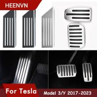 แผ่นเหยียบสำหรับรถยนต์ Model3 2023นิ้ว Model3พอประมาณสำหรับ Tesla Model 3 Y 2022อุปกรณ์เสริมแป้นเหยียบแป้นเบรกคันเร่งอะลูมินัมอัลลอย