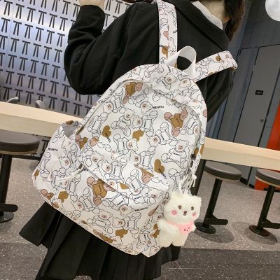 Schoolbag Womens New Fresh Sweet Student Cute Printed Junior And Middle School Students Computer Backpack Large Capacity Backpack 2023
