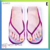 QUNED เท้าน่ารักพิมพ์3D ถุงเท้าสำหรับผู้หญิง Kawaii LOW ankle Femme Girls cotton SOCKS