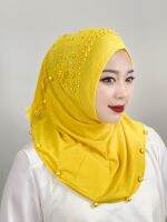 【YF】 Turkey Womens Beaded Flower Hijab  Head Wrap Hat Turban Hood Hair Loss Scarf Pre-tied Headwear Elastic