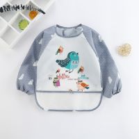 Waterproof Eating Smock Infant Toddler Baby Cartoon Long Sleeve Art Apron Animal Smock Baby Bib Burp Clothes Soft Adhesives Tape