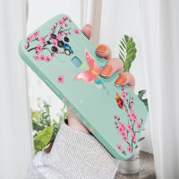 เคส PMP สำหรับ Tecno Camon 16 Tecno Camon 17เคสโทรศัพท์ผีเสื้อสีสันสดใสรูปดอกพีชเคสขอบสี่เหลี่ยมปลอกซิลิโคนน้ำคลุมทั้งหมดปกป้องเคส