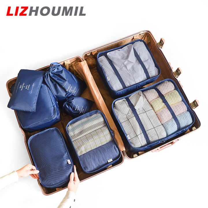 lizhoumil-กระเป๋าเก็บสัมภาระ8ชิ้น-กระเป๋ากระเป๋าเก็บของสำหรับเดินทางจุของได้มากสำหรับใส่เสื้อผ้าชุดชั้นในเครื่องสำอาง