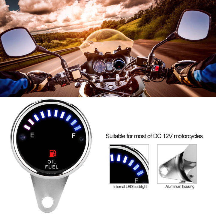 Electric Fuel Level Gauge DC 12V Universal Motorcycle Car LED Display