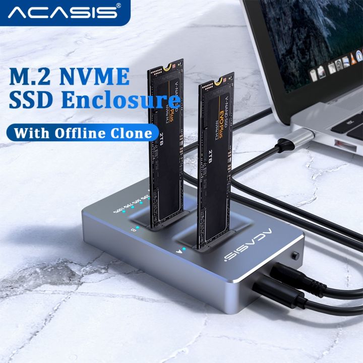  ACASIS NVMe M.2 Duplicator Dual-Bay Offline Clone USB C to NVME  Docking Station for M2 SSD M Key Hard Drives Enclosure (Dual-Bay) :  Electronics